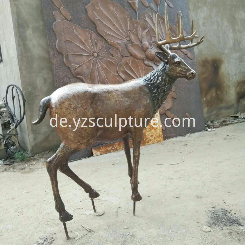 bronze deer statue